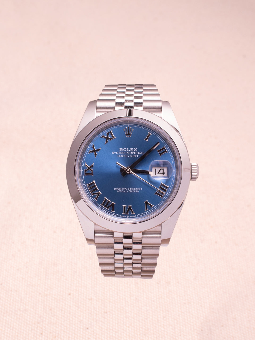 ROLEX DATEJUST AZZURO BLUE ROMAN DIAL