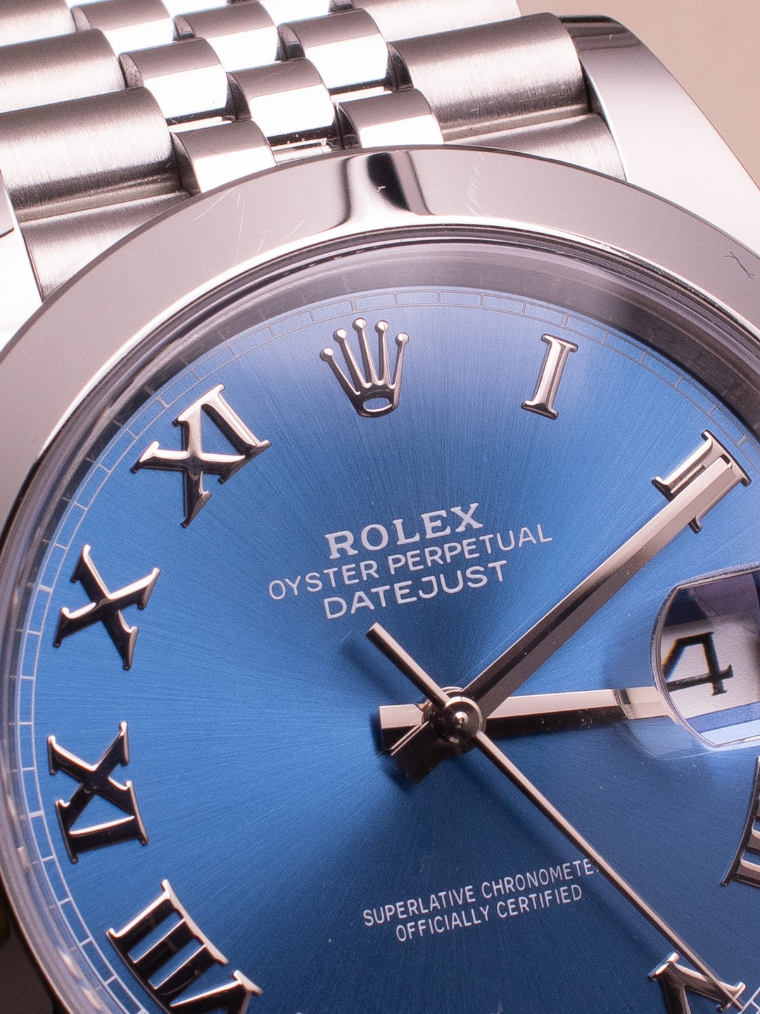 ROLEX DATEJUST AZZURO BLUE ROMAN DIAL