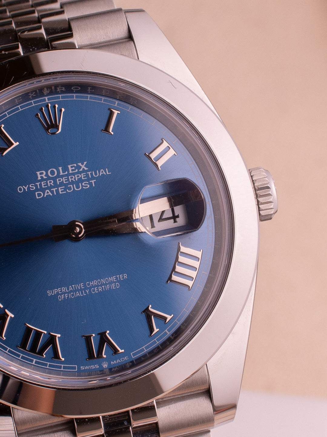 ROLEX DATEJUST AZZURO BLUE ROMAN DIAL