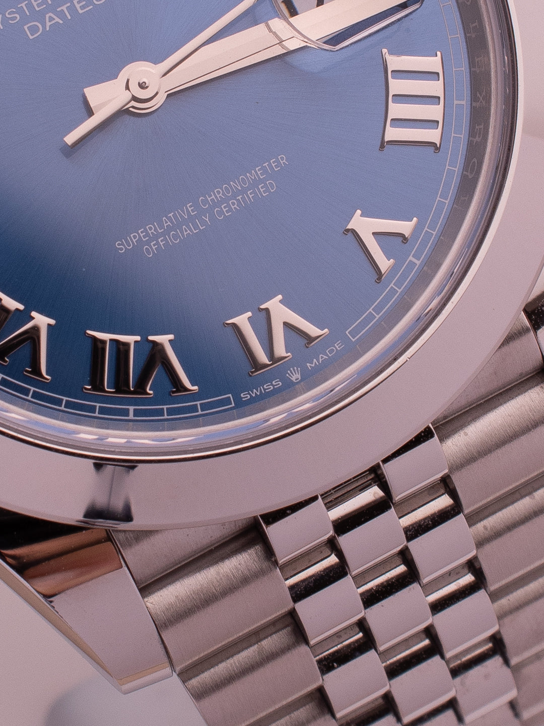 ROLEX DATEJUST AZZURO BLUE ROMAN DIAL