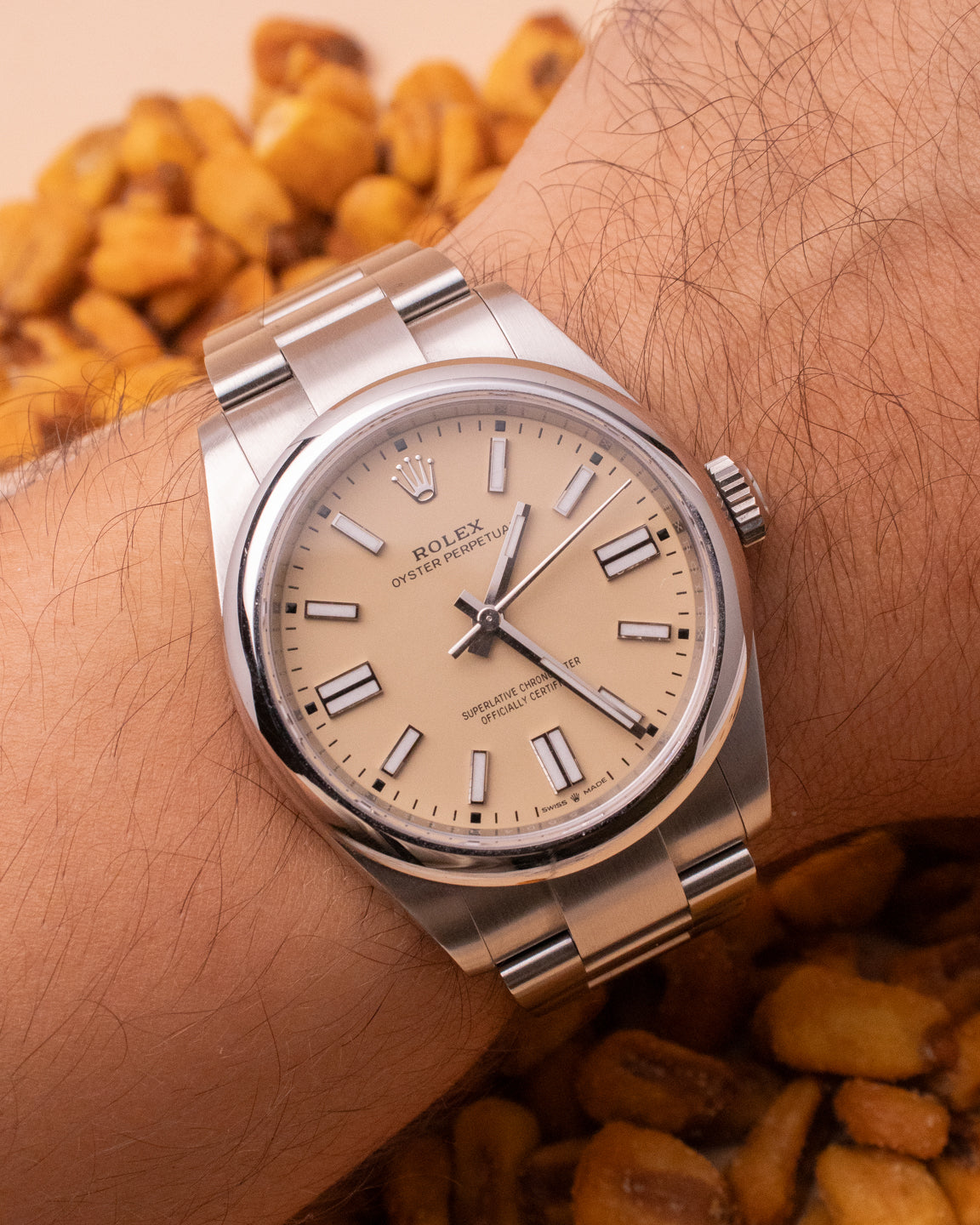 ROLEX OYSTER PERPETUAL BEIGE