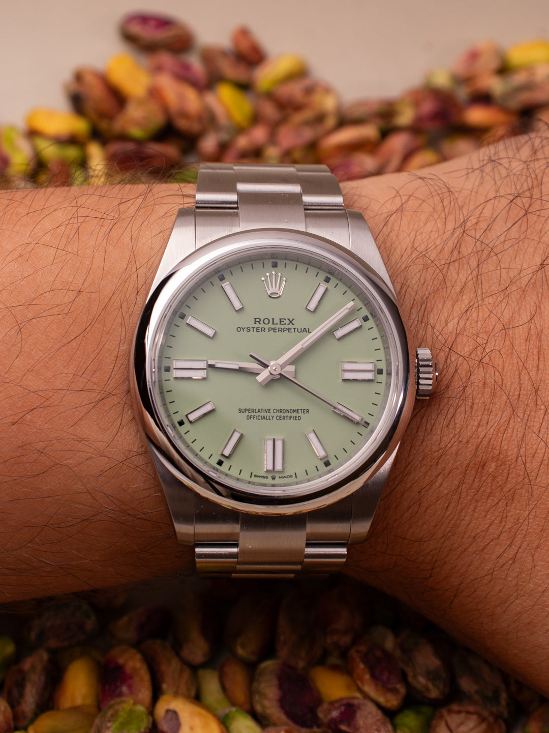 ROLEX OYSTER PERPETUAL PISTACHIO