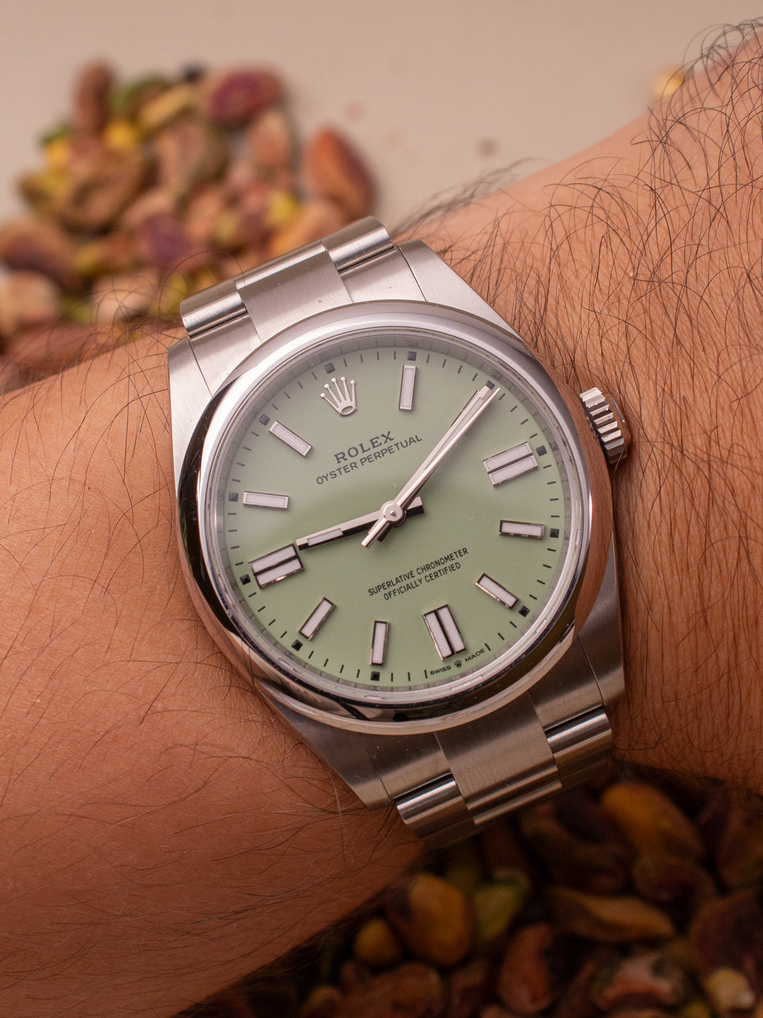 ROLEX OYSTER PERPETUAL PISTACHIO